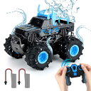 ラジコンカー 水陸両用 子供向け オフロード 車 おもちゃ リモコンカー オフロード 電動 rc カー リモコン 2.4ghz 360 度回転 4wd 四輪駆動 usb 充電式 誕生日 クリスマスプレゼント