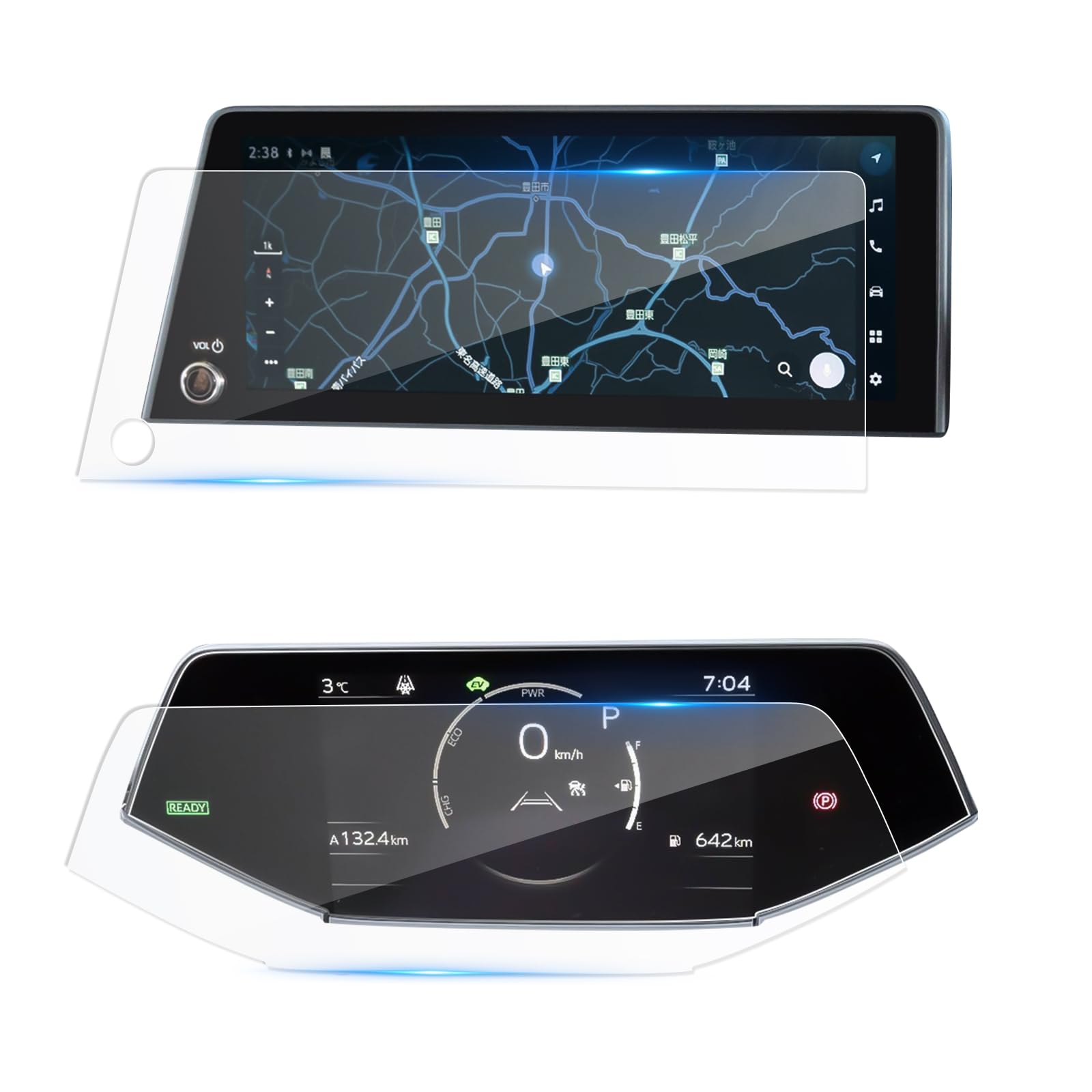 3枚セット ナビ（強化ガラス）＋メーター（AR）保護フィルム トヨタ プリウス 60系 65系 5代目 Zグレード 2023~現行用 ナビフィルム 12.3インチ 強化ガラス 液晶メーターフィルム 7インチ AR低反射 保護フィルム 液晶保護 ディスプレイオーディオ保護フィルム スク