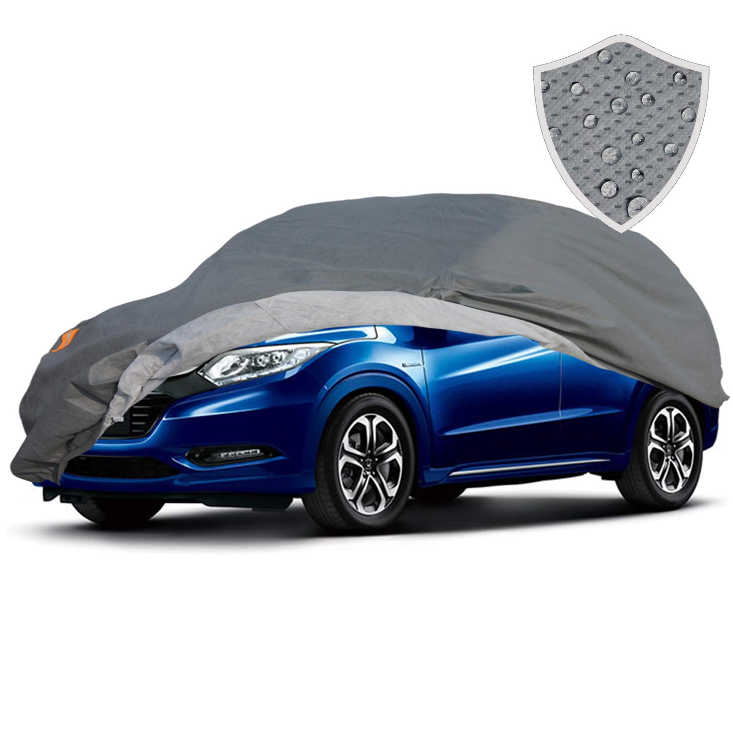 自動車ボディーカバー 4層構造 裏起毛タイプ 黄砂 対策 防水防塵防輻射紫外線 カーカバー SUV 対応 汎用 サイズ (SUV車：440*180*165CM)