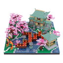 マイクロブロック 桜 おもちゃ 庭園 ミニチュア 建物 風景 お花見 鳥居 ミニブロック 組立キット 模型 DIY 春 女の子 子供 大人 祝い 新年 ギフト 誕生日 クリスマス プレゼント 贈り物