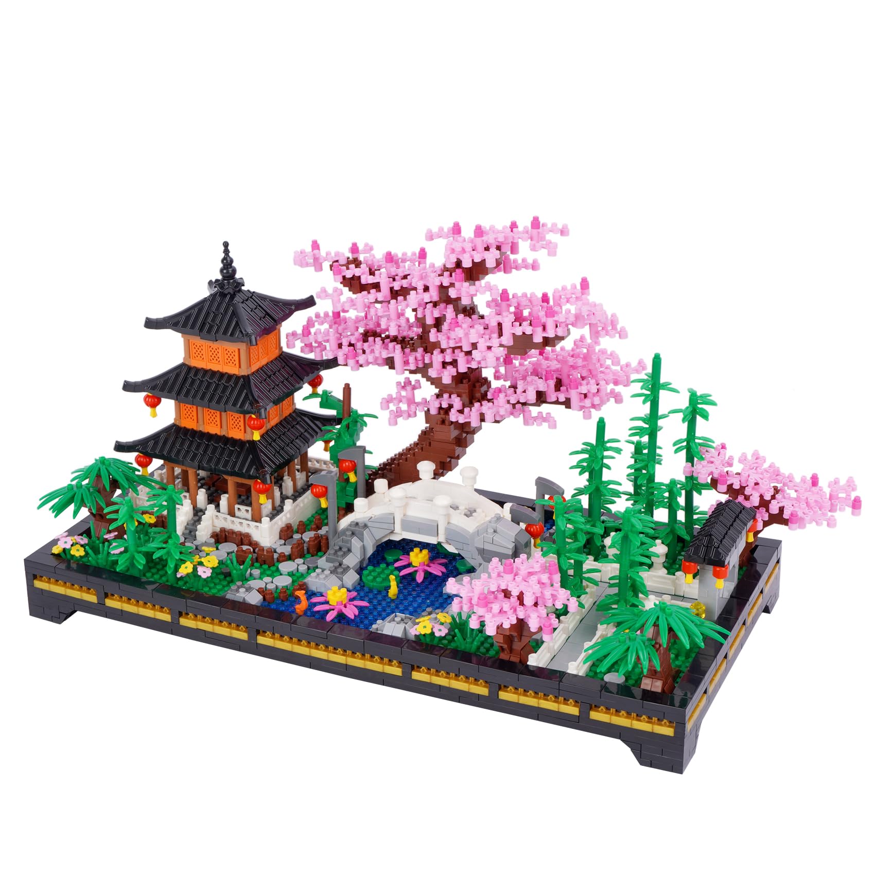 Rakuten - 禅ガーデン マイクロブロック 禅林 庭園 おもちゃ 立体パズル 花 模型 組立キット 子供 大人 祝い 新年 ギフト 誕生日 クリスマス プレゼント 贈り物 (2805PCS)