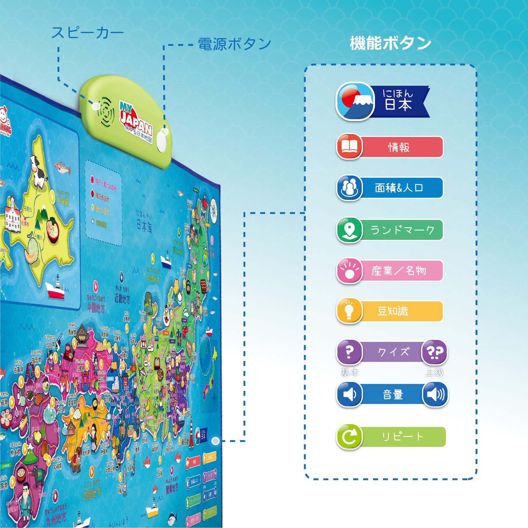 インタラクティブマップ - 5~2 歳のお子さまへのギフトに最適なおしゃべり知育玩具。 3