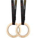 木製体操吊り輪 - オリンピック体操リング 調節可能な長いバックルのストラップ - 自宅のジム フィットネスのためのトレーニング - あなたの筋肉のアップ、プルアップ 筋力トレーニングに最適