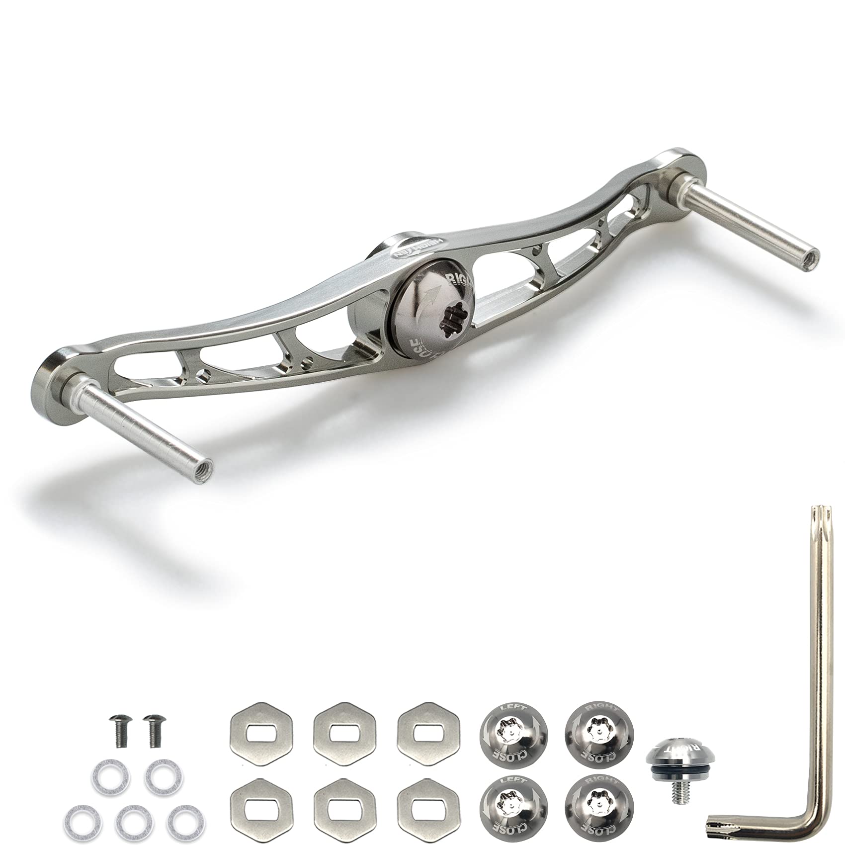 88/90/105/115/120/130mm ベイト リール ハンドル(ノブ無し) 70航空アルミ製 シマノ ダイワ アブかルシア通用 ベイトリール 用 (ガンメタル 130mm) (0049)