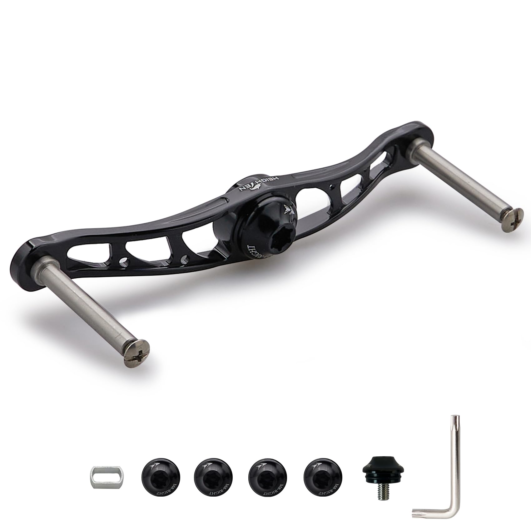 88/90/105/115/120/130mm ベイト リール ハンドル(ノブ無し) 70航空アルミ製 シマノ ダイワ アブかルシア通用 ベイトリール 用 (ブラック 90mm) (0040)