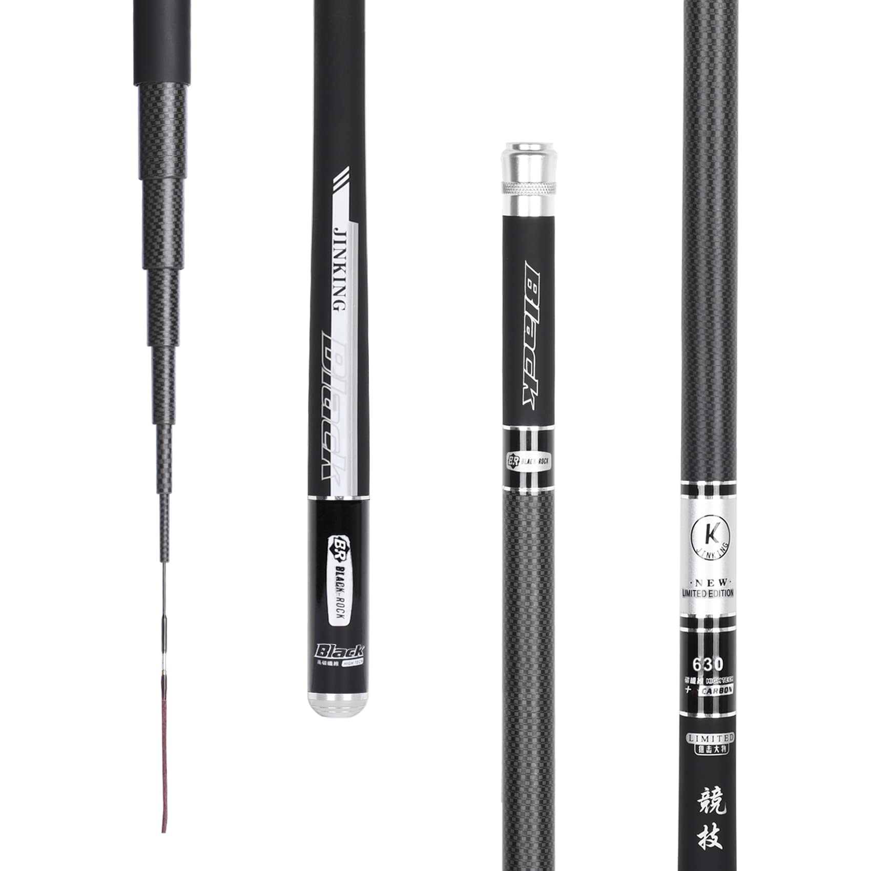 渓流竿 ロッド 釣り竿 カーボンロッド 仕舞寸法72cm 超軽量 超硬調万能小継 コンパクト延べ竿 大中小魚万能竿 360/450/540/630/720