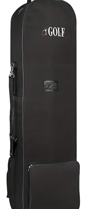 ゴルフクラブ カバー バックパック ゴルフ トラベルカバー キャスターと取り外し可能なショルダー ストラップ付き アウトドア アクティビティやスポーツに最適 ブラック ゴルフ トラベルカバー