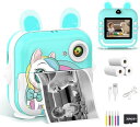 子供用プリントカメラ キッズカメラ トイ 印刷インスタントカメラ 4800 万画素 1080P 2.4 インチ IPS スクリーン 32GB メモリーカード USB 充電 子供用デジタルカメラ 幼児向けビデオ 女の子 男の子 子供の日 誕生日 クリスマス 子供プレゼント おもちゃ (ブルー)