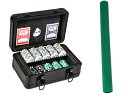 ポーカーチップセット 300 枚 5 色数字入り 防水トランプ付き ポーカーチップ カジノセット ブラックケース 収納 & 携帯便利 ポーカーマット付き (30...