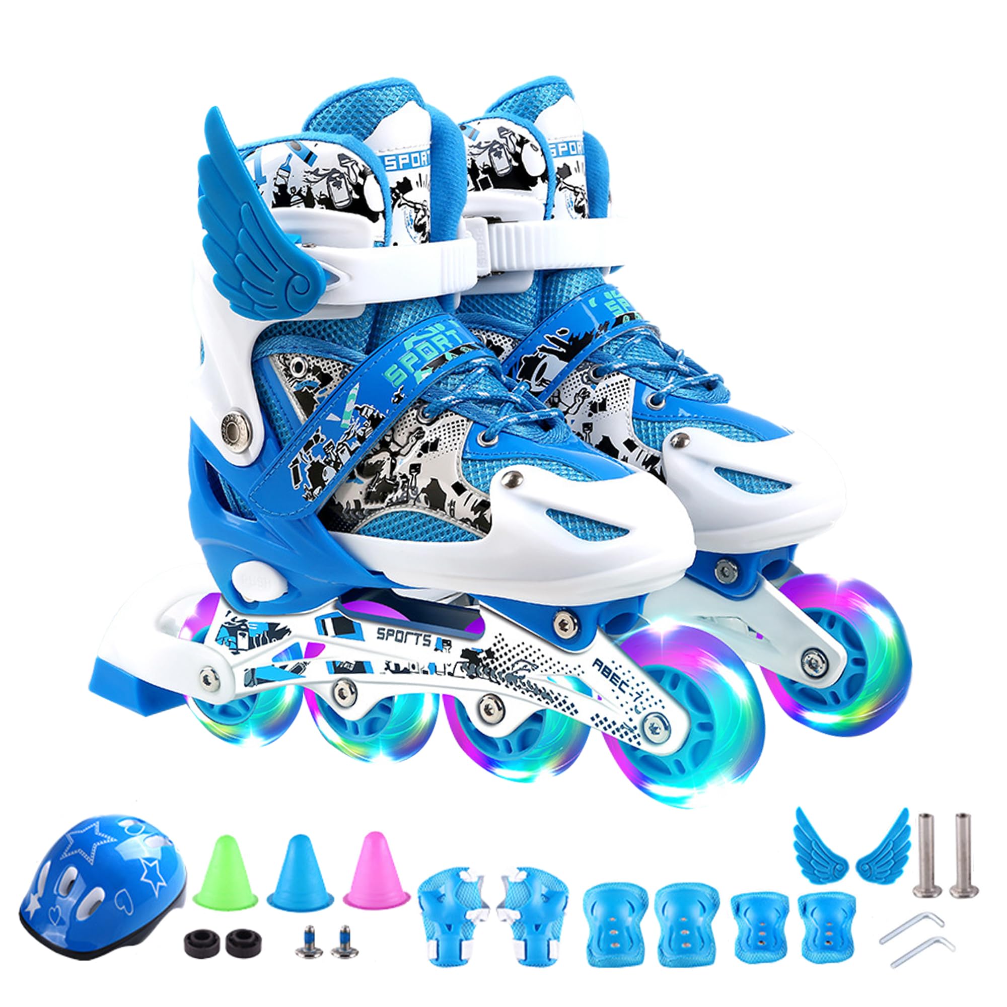 インラインスケート パッド付セッ�