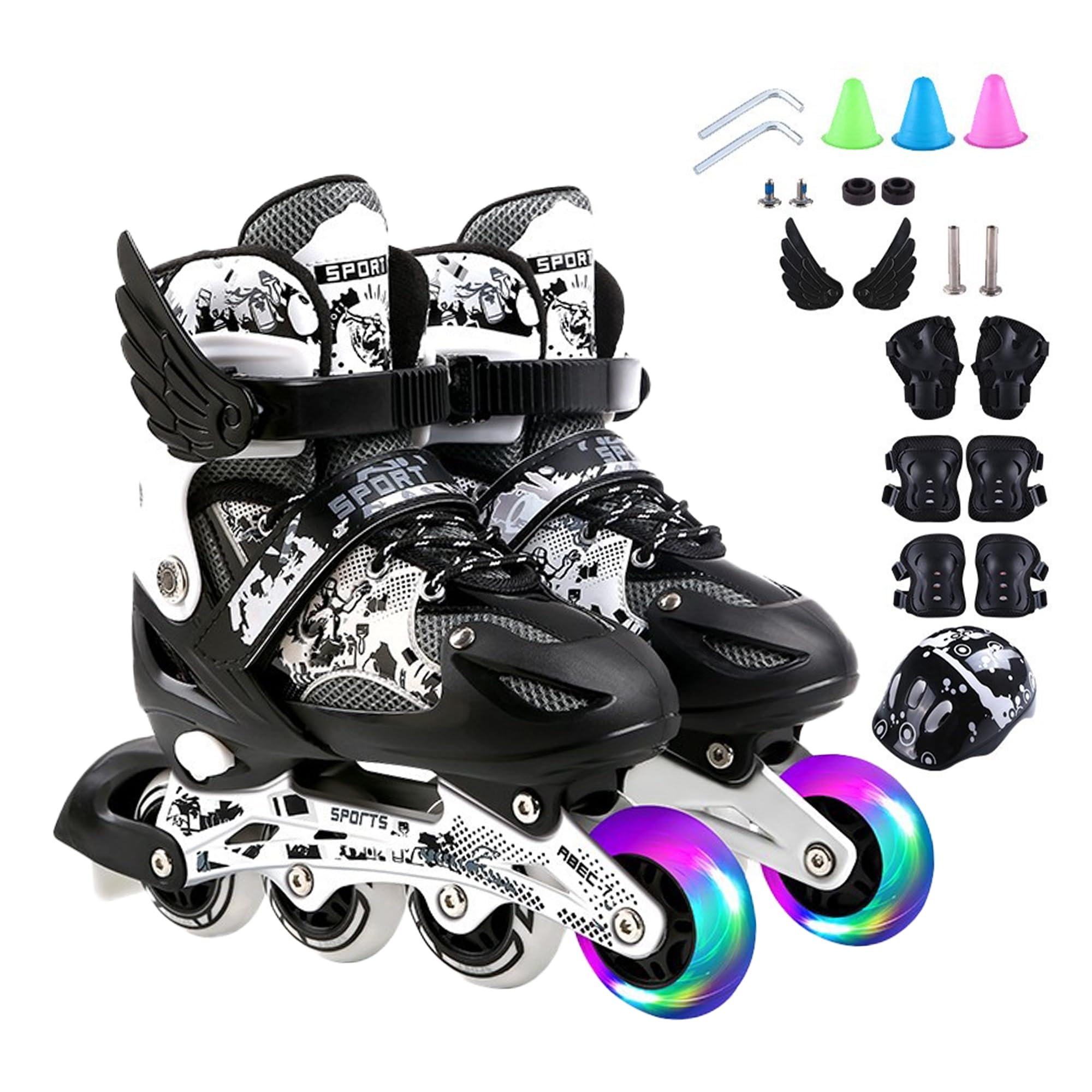 インラインスケート パッド付セッ�