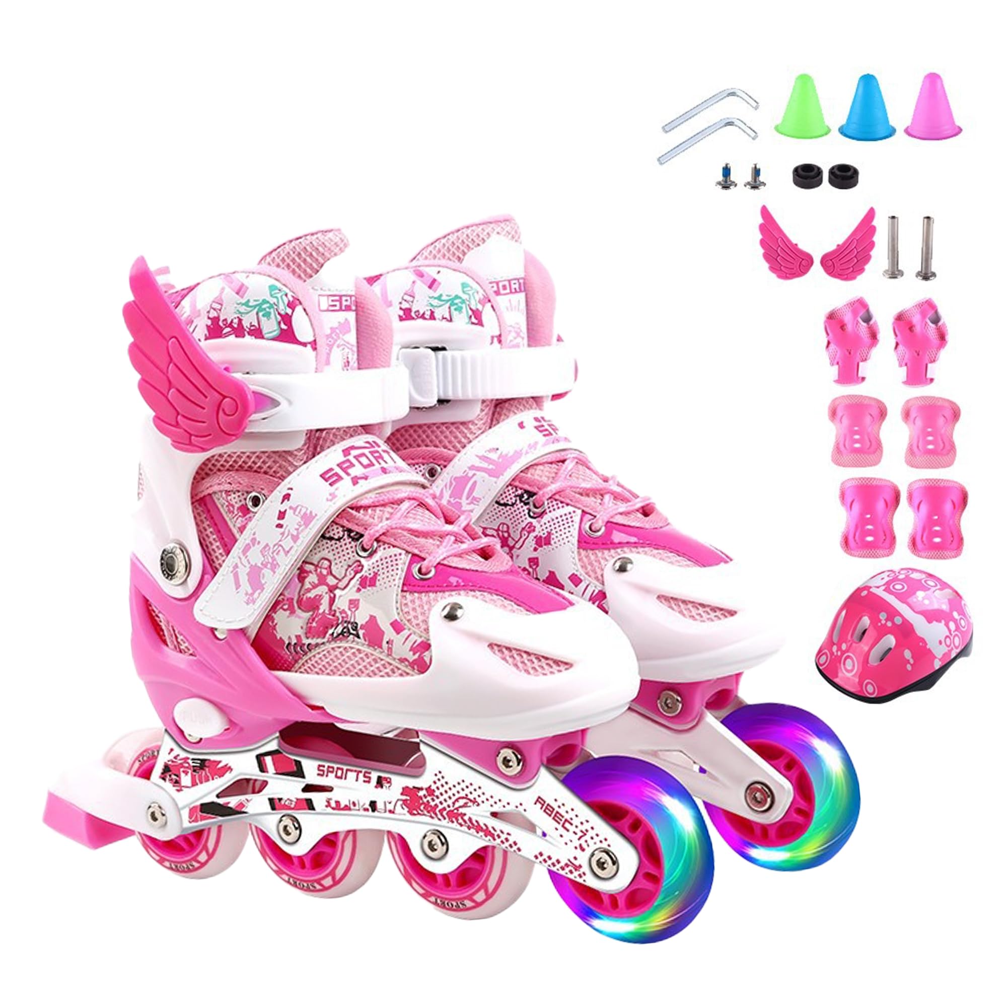 インラインスケート パッド付セッ�