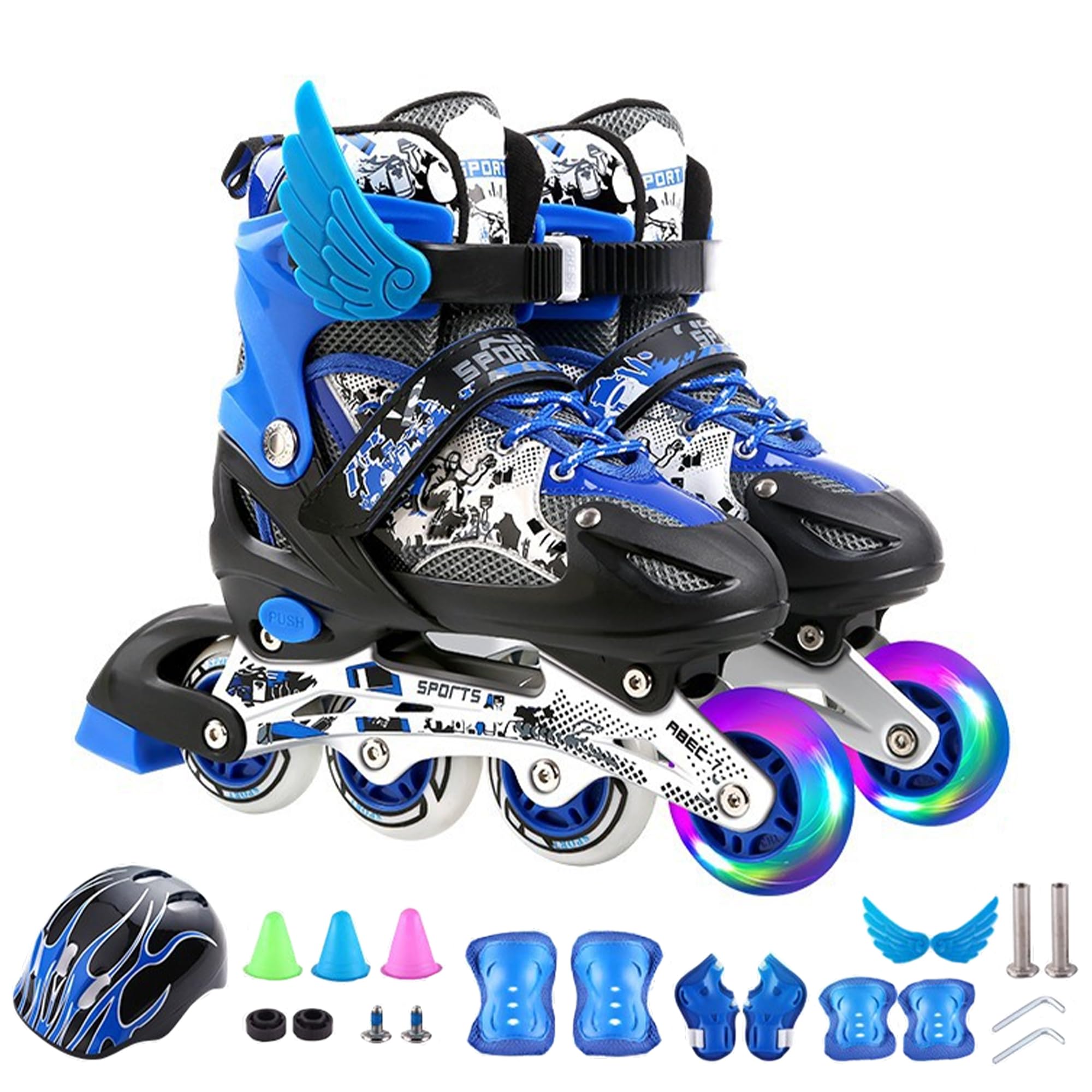 インラインスケート パッド付セッ�