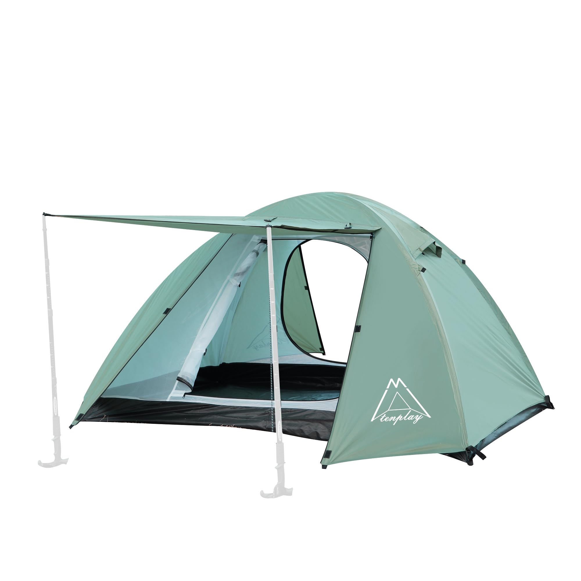 ドームテント 2人用 山岳テント ソロキャンプ ツーリング 二重層構造 1-2人用 アルミ製ポール 軽量 耐水圧3000mm 自立式 4シーズン 防災用 前後ドア 前室 初心者向け キャンプ 登山 バックカントリー ピクニック 収納バッグ付き