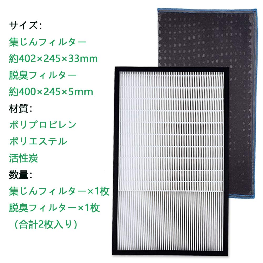 F-ZXGP50 F-ZXFD45 セット 空気清浄機用フィルターF-ZXGP50 集じんフィルター F-ZXFD45 脱臭フィルター F-PXS55 F-VXG50 F-PXP55 F-PXL55 F-VX40H2 F-VXH50 F-VXGB50 交換用フィルター 互換品 1セット 2
