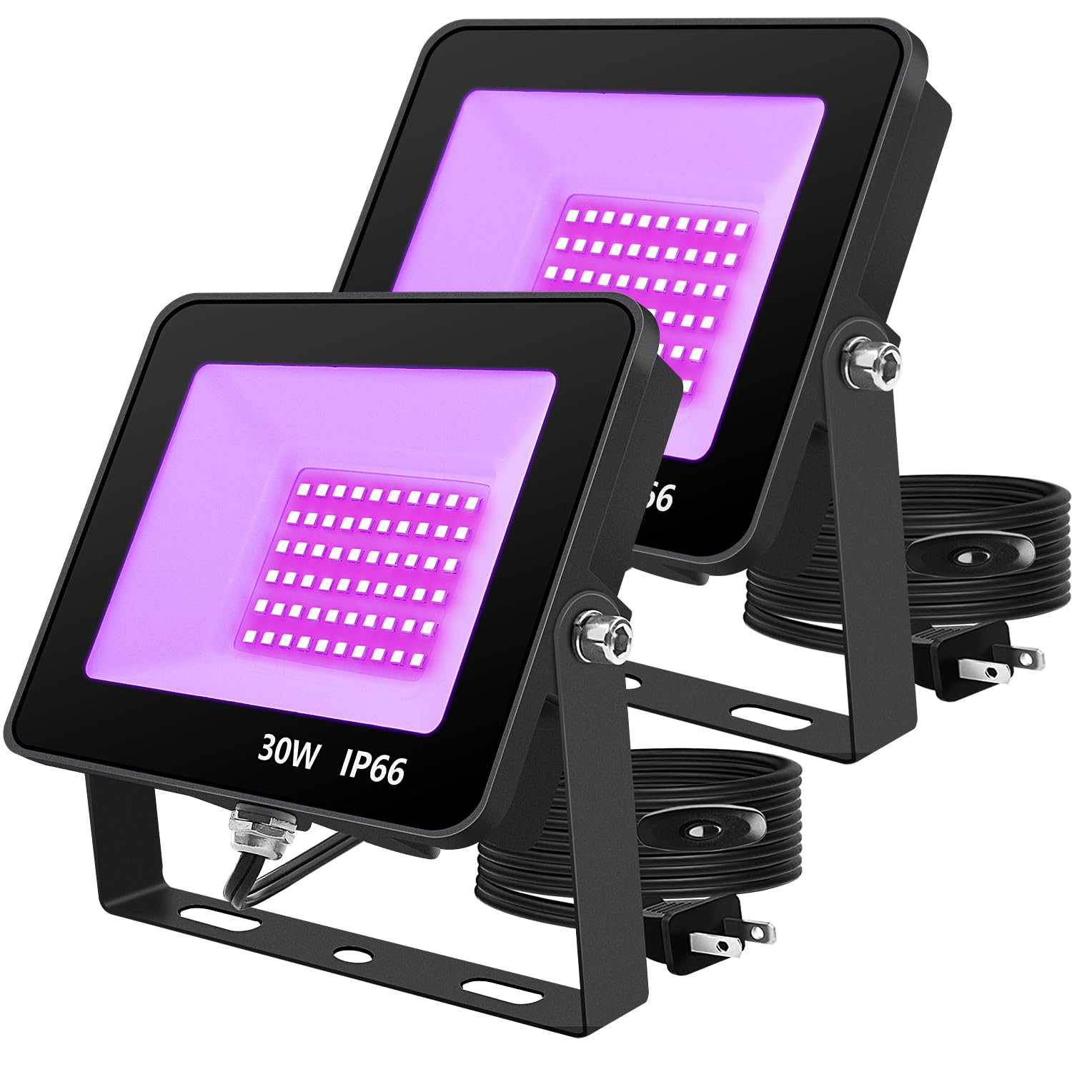 Rakuten - 紫外線 uv led投光器 ブラックライト30w 防水ip66 レジン用 390nm〜395nm 屋内屋外 3Dモデル乾燥 雰囲気作り舞台照明 (30w2個)