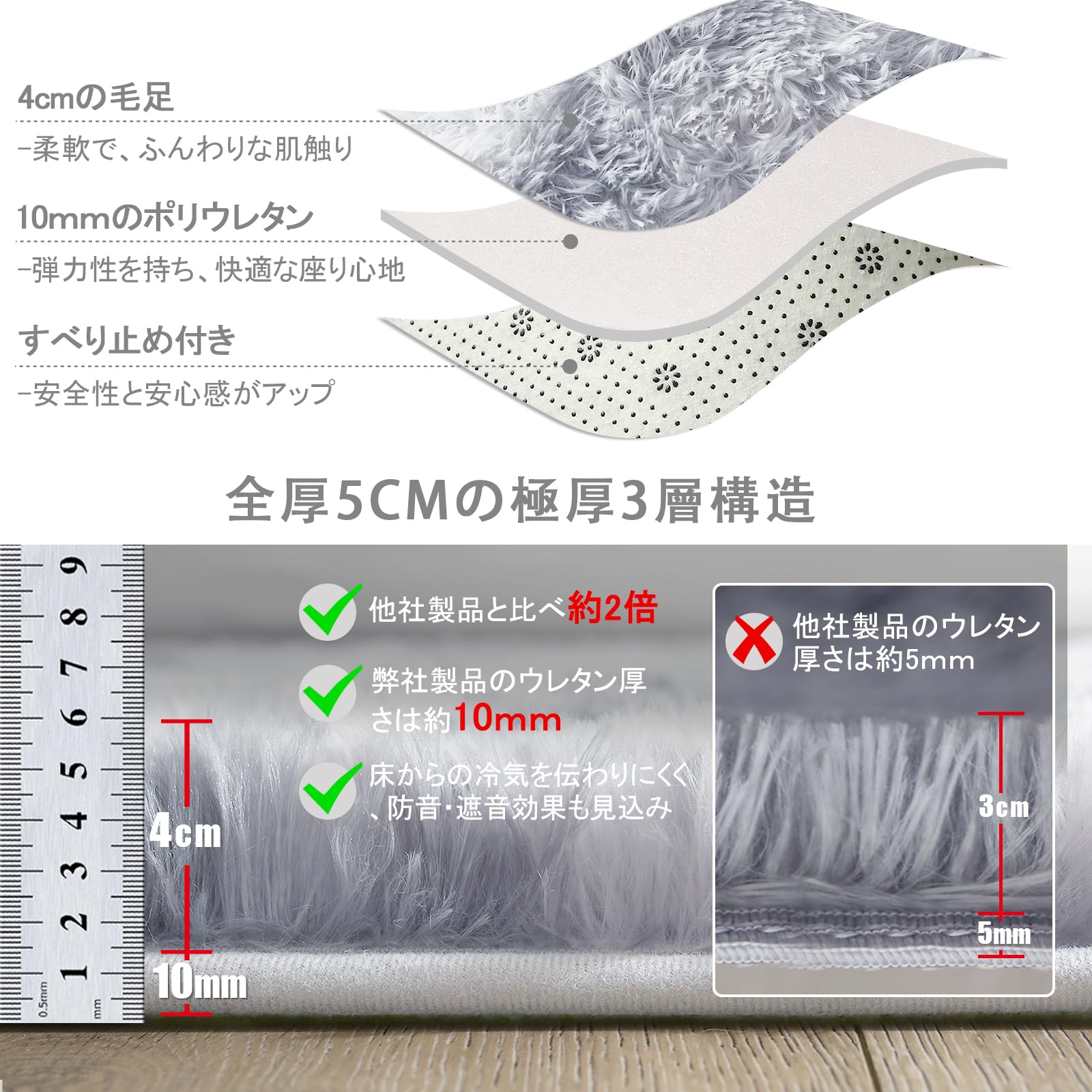 ラグマット カーペット 120x160cm お...の紹介画像3
