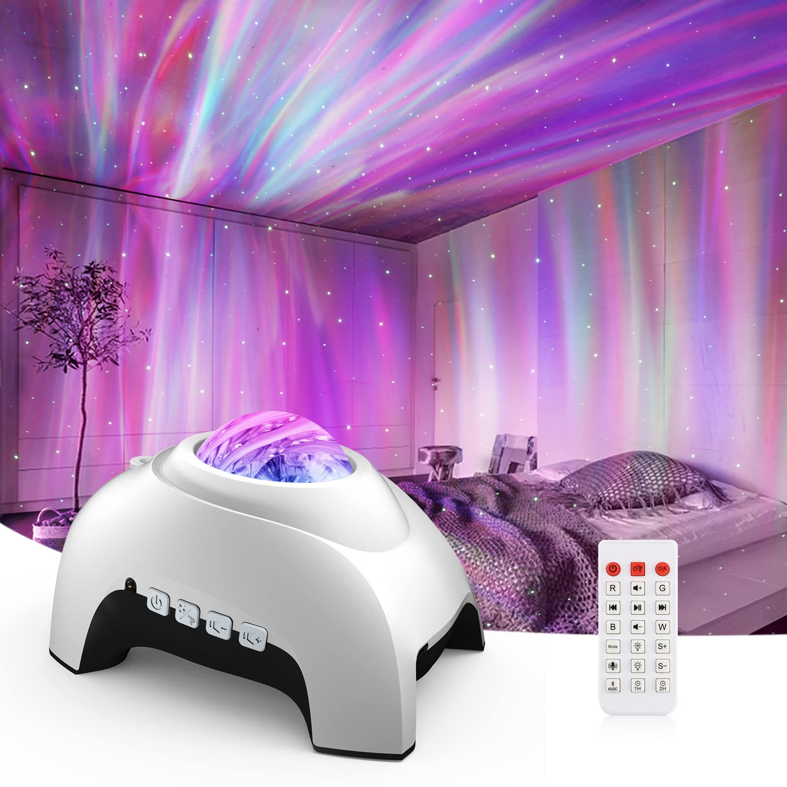 Rakuten - プラネタリウム 家庭用 本格的 スタープロジェクターライト ギャラクシーライト 星空ライト 14種点灯モード USBメモリに対応 タイマー機能付き 投影ランプ 音声制御 輝度/音量調整可 クリスマス/誕生日/プレゼント ベッドサイドランプ