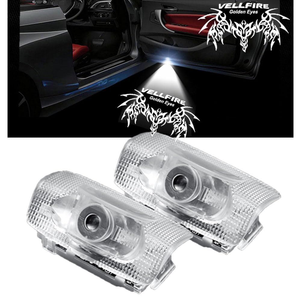 ヴェルファイア 20系 カーテシランプ 色褪せず カーテシライト ドアウェルカムライト HDロゴ投影 30系 ヴェルファイア 車用ドアランプ カーテシ 角度調整機能付き 2個セット for 新型Vellfire G white