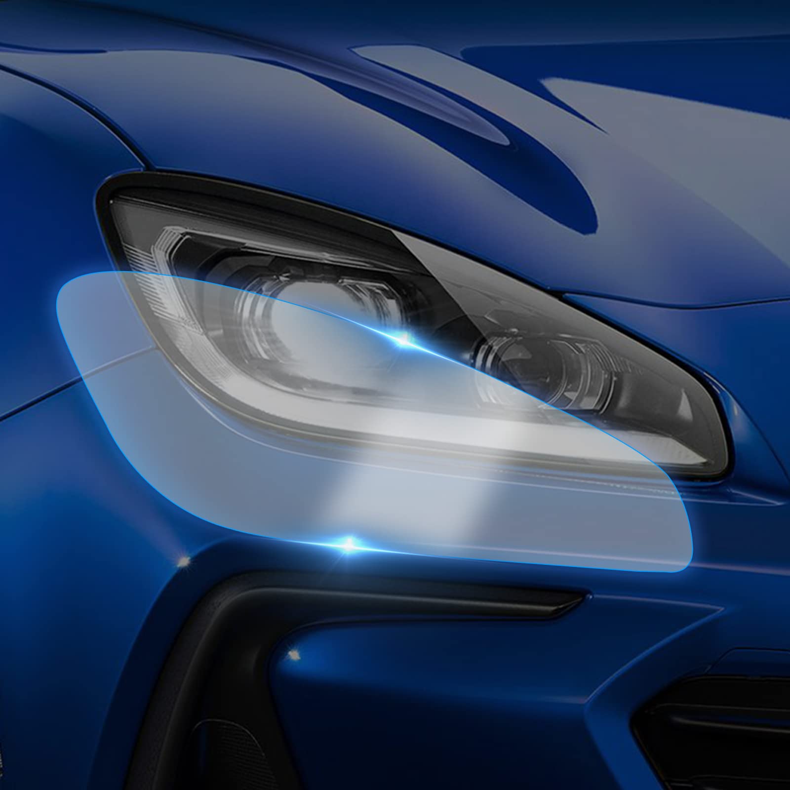 GR86 ZN8 スバル BRZ ZD8 用 ワイドヘッドライト保護フィルム TPU スクラッチガード 黄変防止 自己修復 エクステリア アクセサリー 2021 2022 2023 2024 対応 外装 クリアペイント 2枚