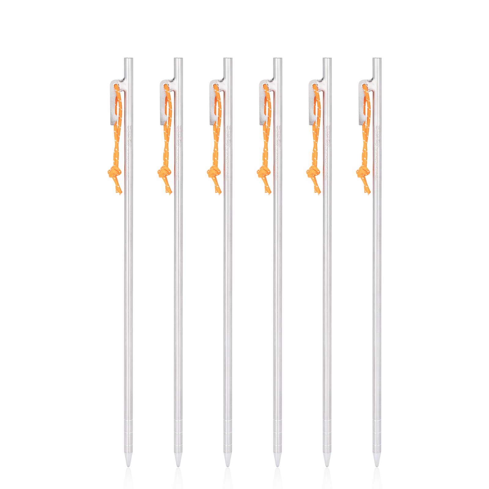 チタンペグ 鍛造 軽量 強靭 20/24/30/35/40cm 4本/6本セット テントペグ ステーク 反射ロープ付き 山地..