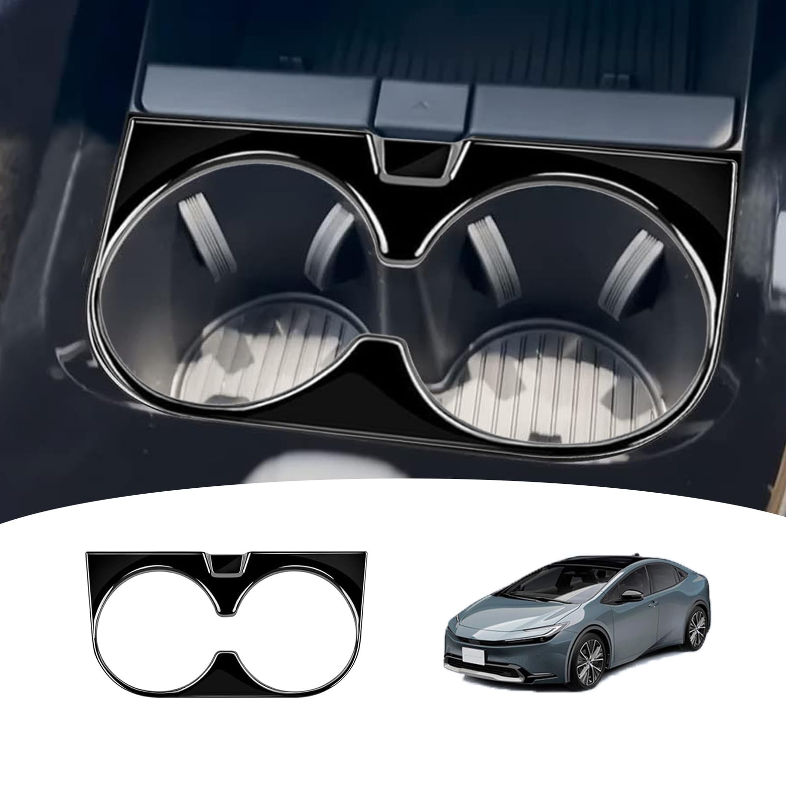 5代目 プリウス60系 アクセサリー ZVW60 ZVW65 MXWH60 MXWH65 新型プリウス60系アクセサリー ドリンクカップホルダーパネル カップホルダーパネル インテリアパネル 保護パーツ 内装 パーツ 傷防止（ピアノブラック）