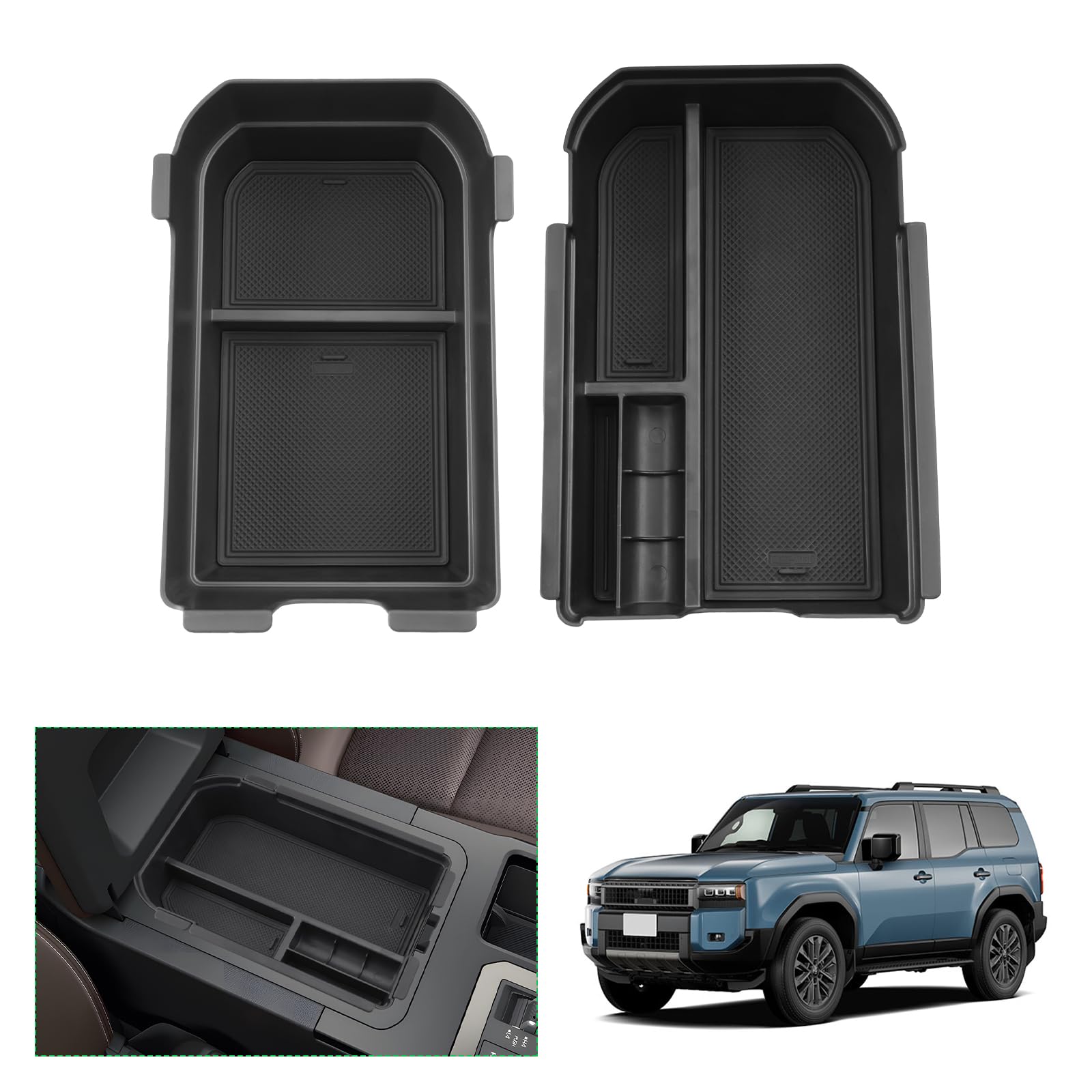Rakuten - ランドクルーザー250 GDJ250W/TRJ250W型 2024年モデル~現行 ランクル250 ボックス 専用 車用収納ボックス 外付コンソールボックス 上下セット 内装パーツ センターコンソールボックス ランクル250 アクセサリー ドレスアップ 250系 ABS材質製 収納ボックス コ