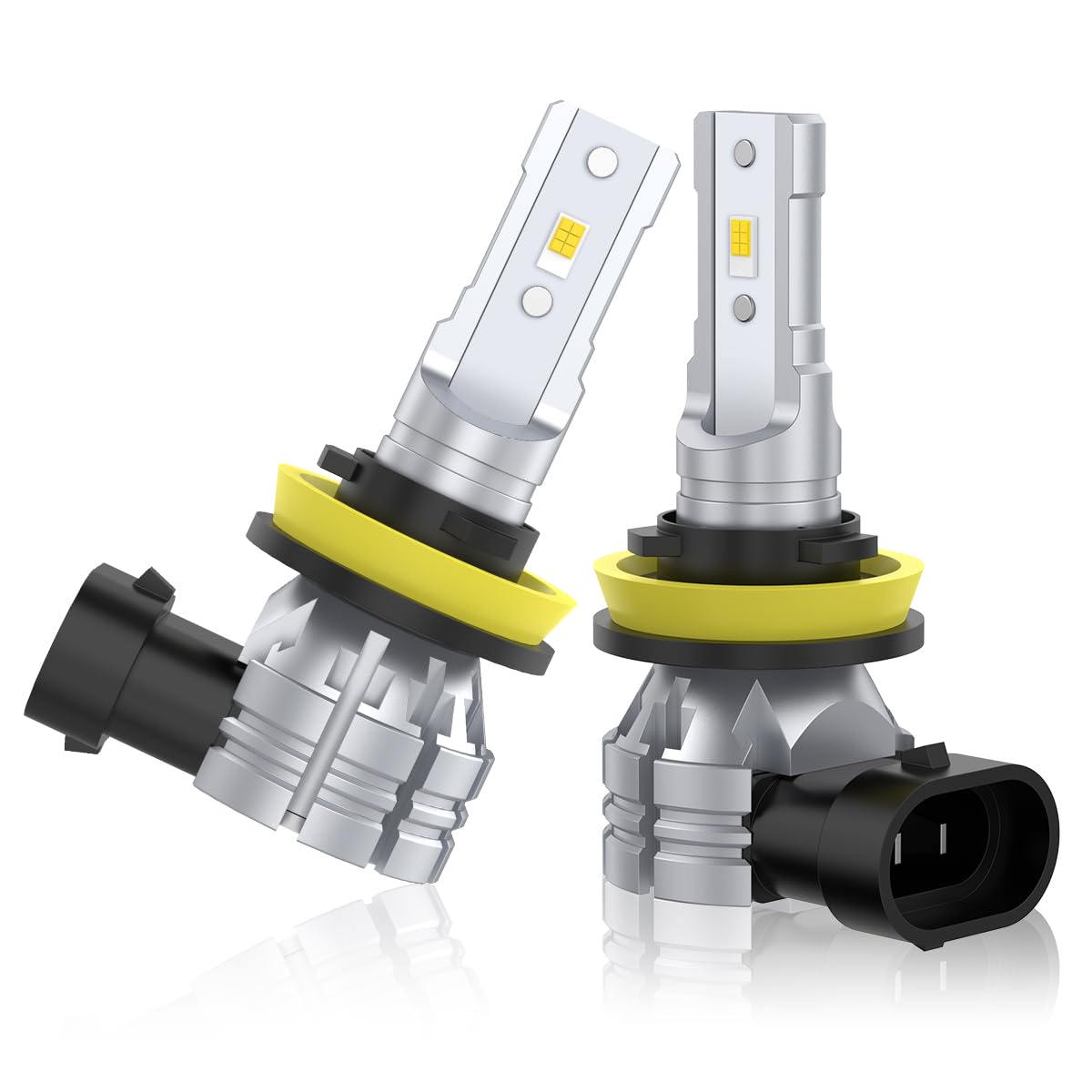 Rakuten - 【正規品】H8 H11 LED ヘッドライト/フォグランプ H9 H16兼用 9000LM ホワイト DC12V-24V CSP社製LEDチップ搭載 新車検対応 6000K-6500K (2年保証. 2個入)