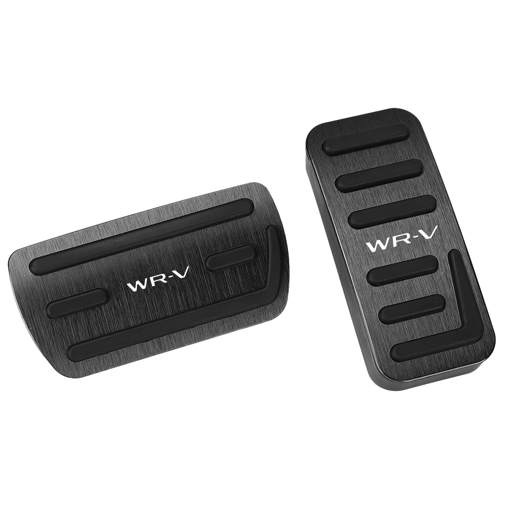 Rakuten - 新型 WR-V 専用 アルミ製ペダルカバー 取り付け簡単 ブレーキ 穴あけは不要 交換設計 アクセル 被せるカバー 内装カスタム 滑り止め 防キズ 防汚れ パーツ 2点セット 【ブラック】