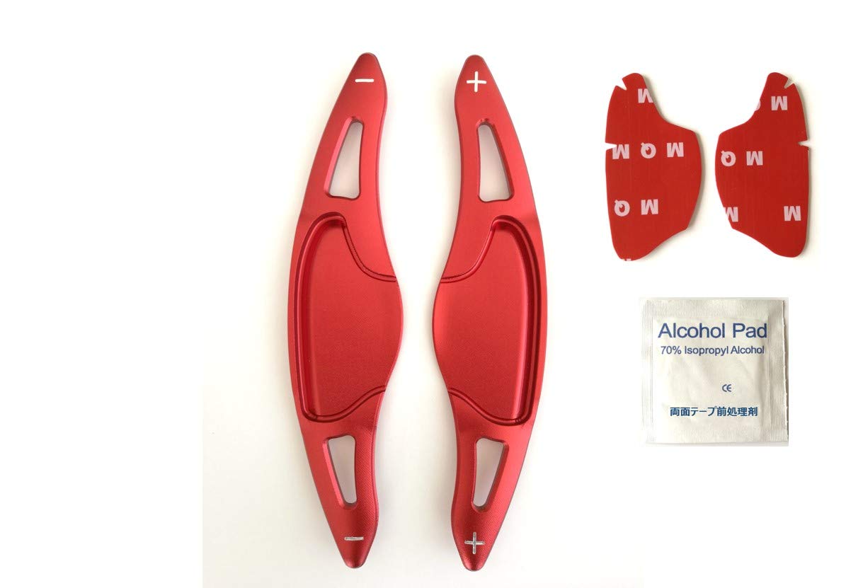 【E089】Hondパドルシフトカバー 【5色、赤、青、黒、銀、灰 】【3D曲面 】 N-ONE/N-WGN/Nbox SLASH/&N-BOXカスタム JF1 JF2 JF3 JF4 /フィットGK3 GK4 GK5 GP5 GP6 /ヴェゼル RU1 RU3 RU4 /グレイス GM4 GM5 /シャトルGP7 GP8 /S660 JW5 (赤)