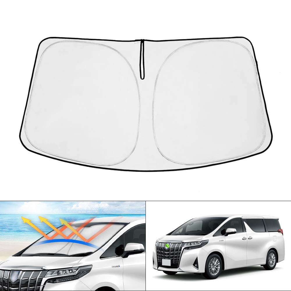 トヨタ アルファード ヴェルファイア 30系 前期/後期 フロントサンシェード Alphard Vellfire H27.1-現行 フロントガラス シェードカーテン マルチサンシェード 遮光 日よけ 車種専用 UVカット 車中泊 カスタムパーツ