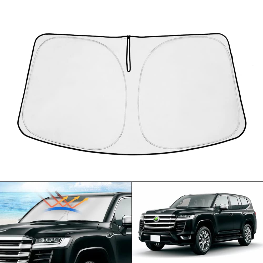 Rakuten - トヨタ ランドクルーザー 300系 フロントガラス サンシェード シェードカーテン マルチサンシェード Land Cruiser 2021年-現行 遮光 シェード 日よけ 車種専用 UVカット カスタムパーツ インテリア 内装パーツ 取付簡単 収納袋付