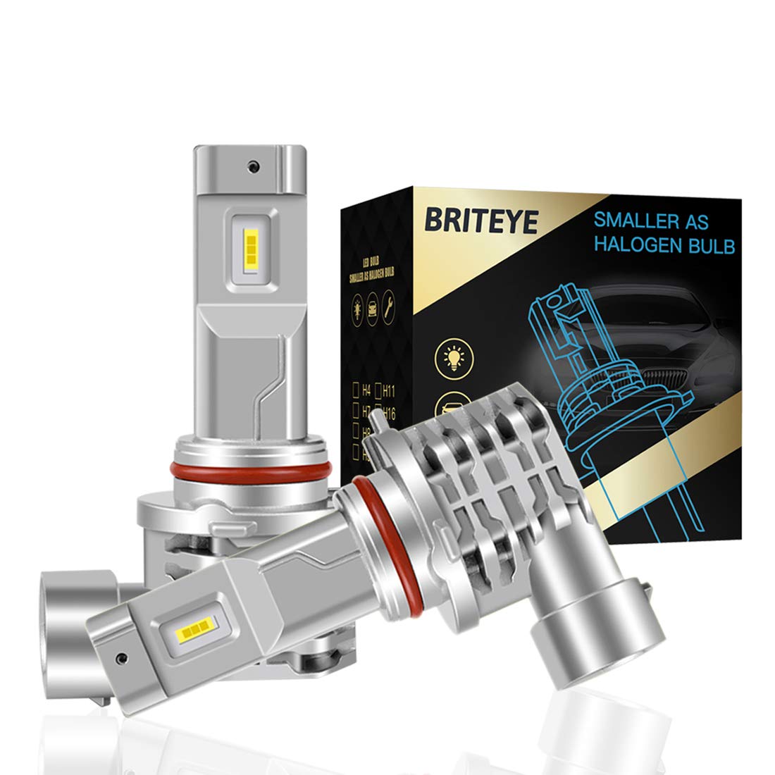 Rakuten - hb3 led ハイビーム用 ledバルブ ヘッドライト 9005 一体型 6500K ホワイト CREEチップ搭載 ファンレス 車用 車検対応 2個入