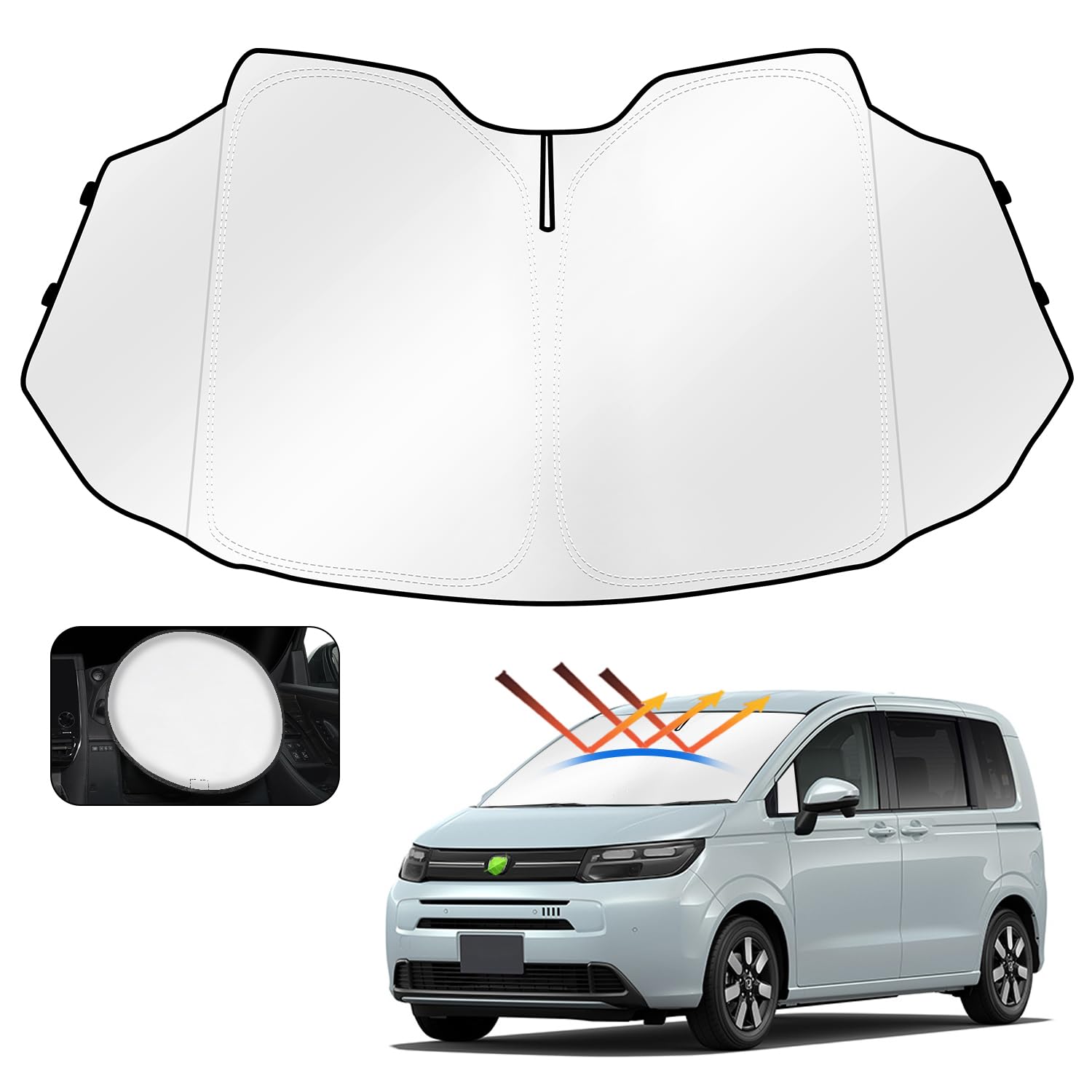 ホンダ フリード フロントサンシェード Freed 2代目 GB5 GB6 GB7 GB8 H28.9-現行 フロントガラス サンシェード シェードカーテン マルチサンシェード 遮光 シェード 日よけ 車種専用 UVカット 車中泊 カスタムパーツ