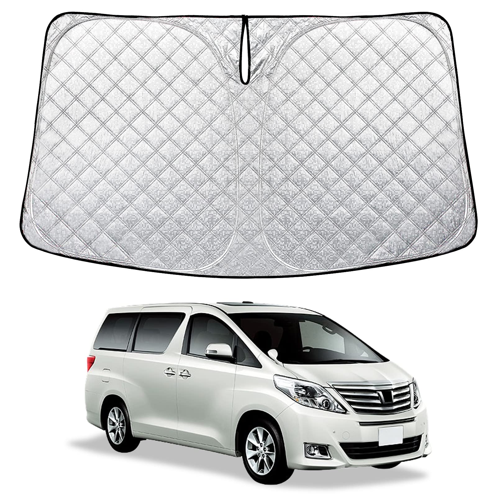 新型 トヨタ アルファード ヴェルファイア 20系 専用 フロントガラス用 サンシェード 車種専用 サンシェード パラソル シェードカーテン 遮光 日除け 駐車 車中泊 マルチサンシェード 日よけ 紫外線 UVカット アウトドア