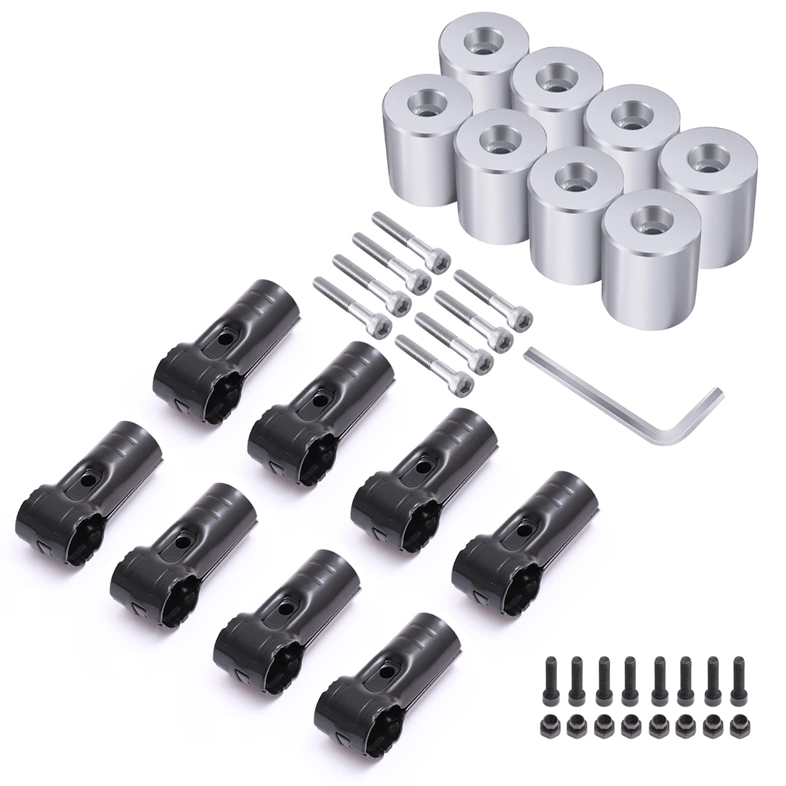 イレクターパイプ 車用ルーフキャリアバー スペーシアパイプ イレクターパイプ アタッチメント 内六角 取付用アルミ製アタッチメント アルミアタッチメントDIY 製作 で 車中泊 キャンプ や 釣り レジャーを快適に エブリィ