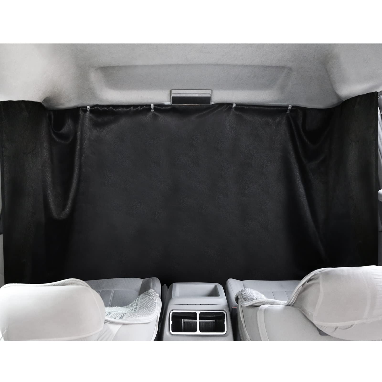 Rakuten - 車 カーテン 車中泊 マグネットタイプ 遮光 日よけ 強力磁石 プライバシー保護 紫外線対策 防災 前席/後席用 フロントカーテン 取付簡単 パーツ付き 260cmx90cm ブラック