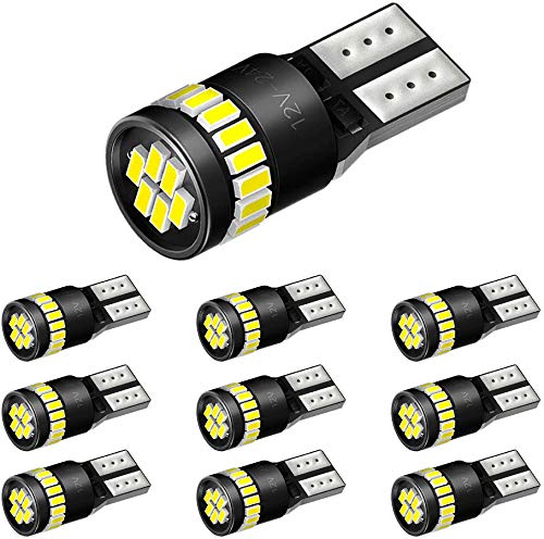 Rakuten - T10 LED ホワイト 爆光 10個 ポジションランプ led キャンセラー内蔵 2W 24個3014LED素子 30000時間寿命 12V車専用 LED 白 ルームランプ/ナンバー灯