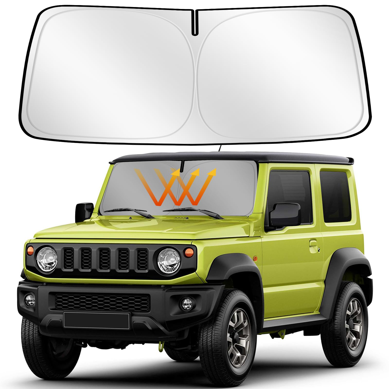 Rakuten - スズキ ジムニー シエラ JB64 JB74 専用 フロントガラスサンシェード UVカット 吸盤不要 遮光断熱 紫外線カット 折り畳み式 車種専用設計