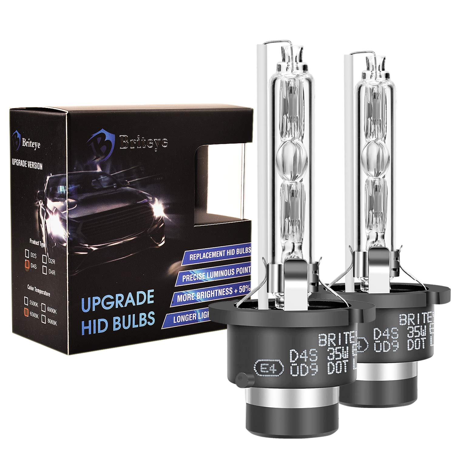 Rakuten - D4S HIDバルブ 交換用 車用ヘッドライト HID D4S 6500K 車検対応 35W 12V HIDライト 2個入