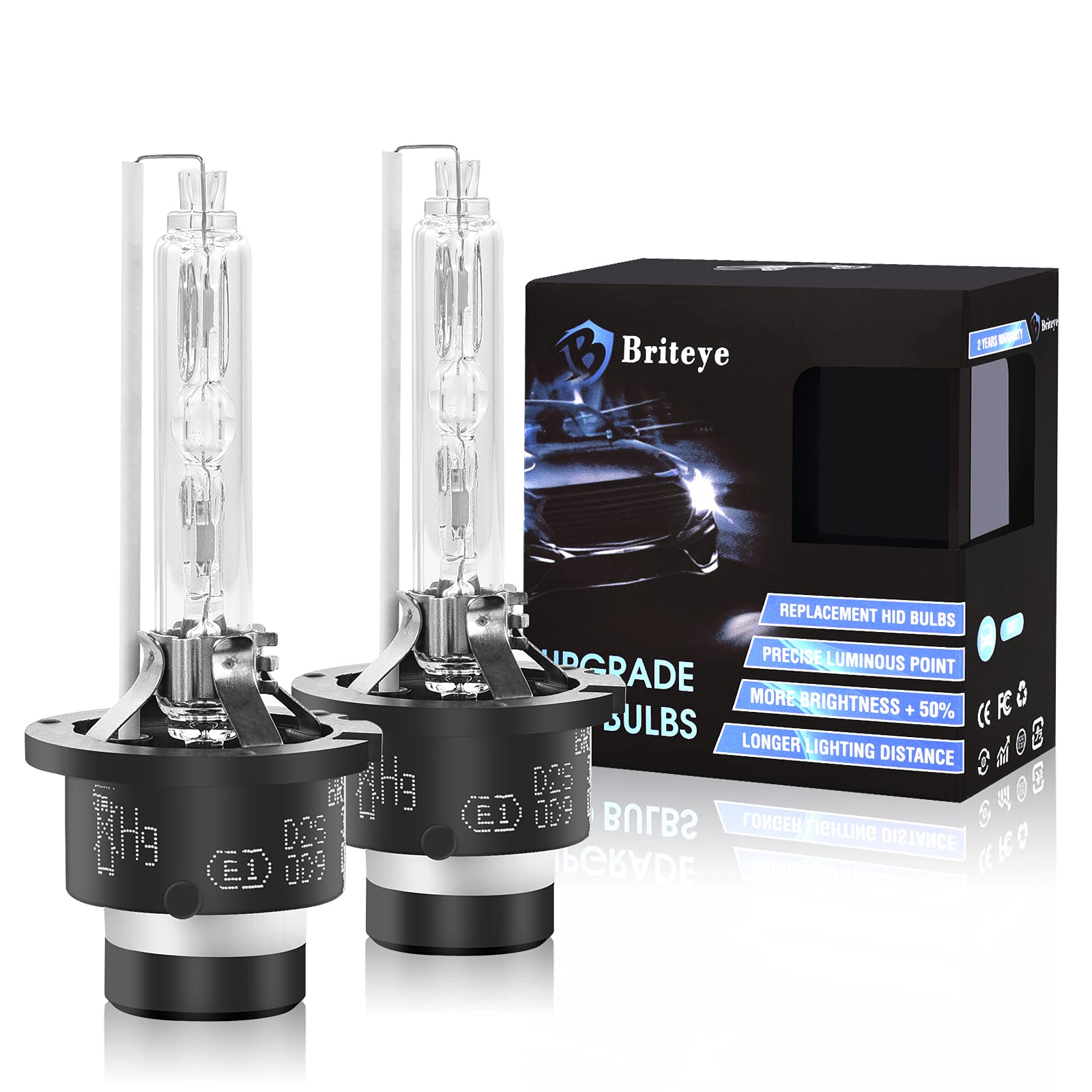 Rakuten - 車用ヘッドライト HID D2S バルブ 車検対応 6500K 高輝度 交換用 HIDライト 35W 12V