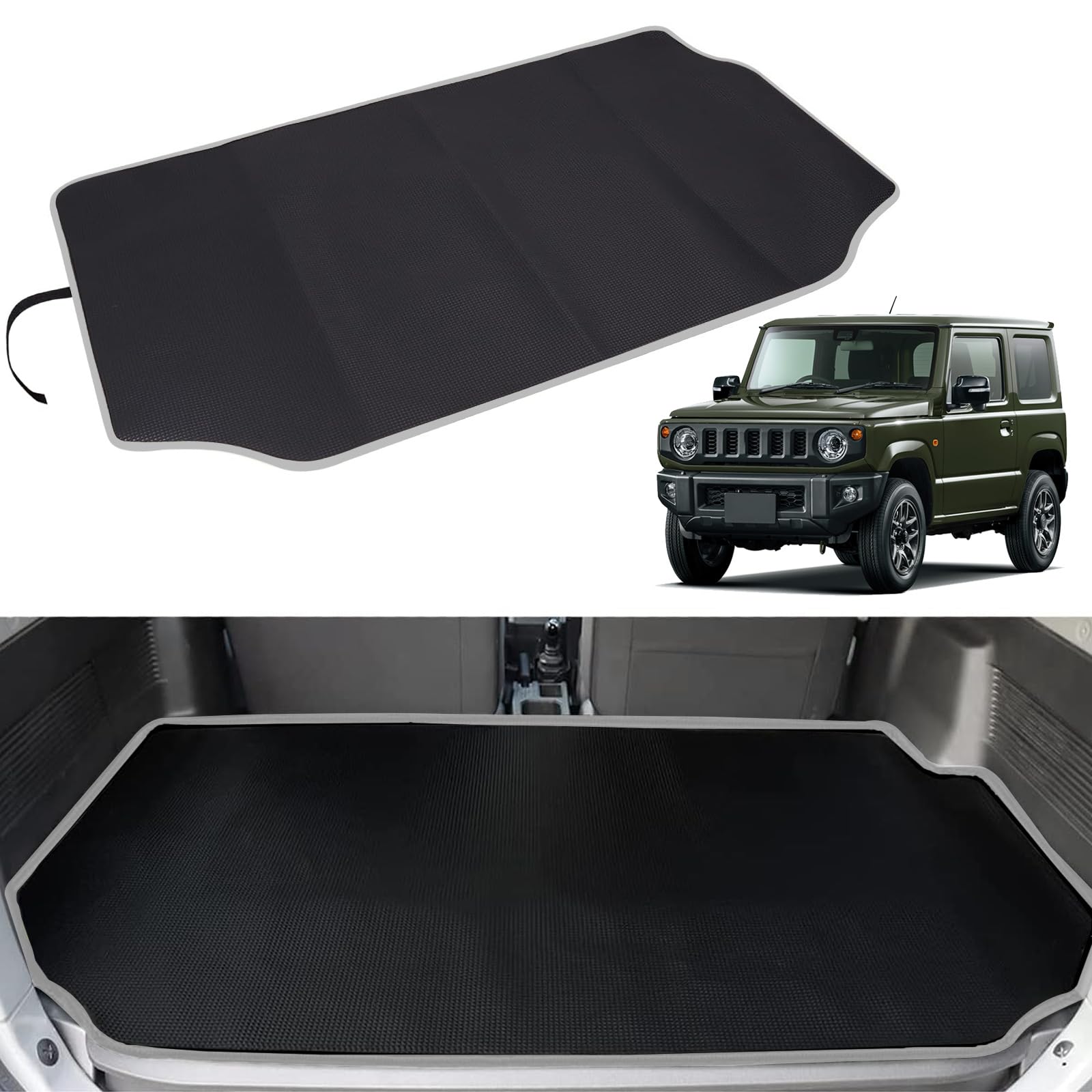 乐天商城 - 新型ジムニー用 ラゲッジマット JB64W JB74W 専用 ラゲッジマット 撥水 荷台マット 汚れに強い 後部座席 滑り止め ゴム製 耐久性 取付簡単 ジムニー用 グレー