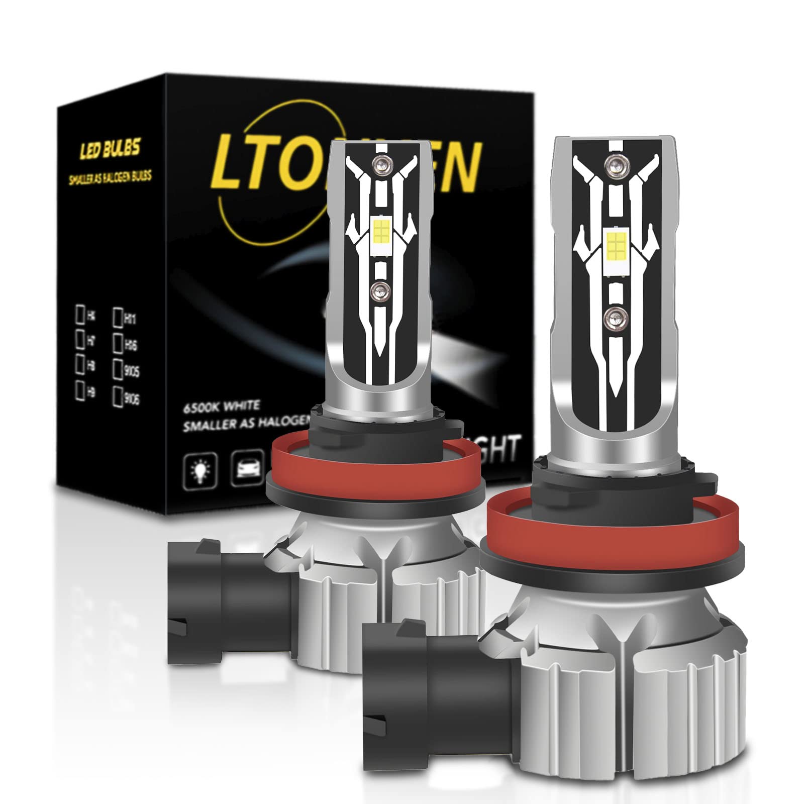 Rakuten - H11 LED ヘッドライト フォグランプ H8 H9 H11 H16 兼用 LEDバルブ 爆光 ホワイト 6000K 新車検対応 車用 DC9-18V LED ヘッドライト ファンレス 一体型 2個入