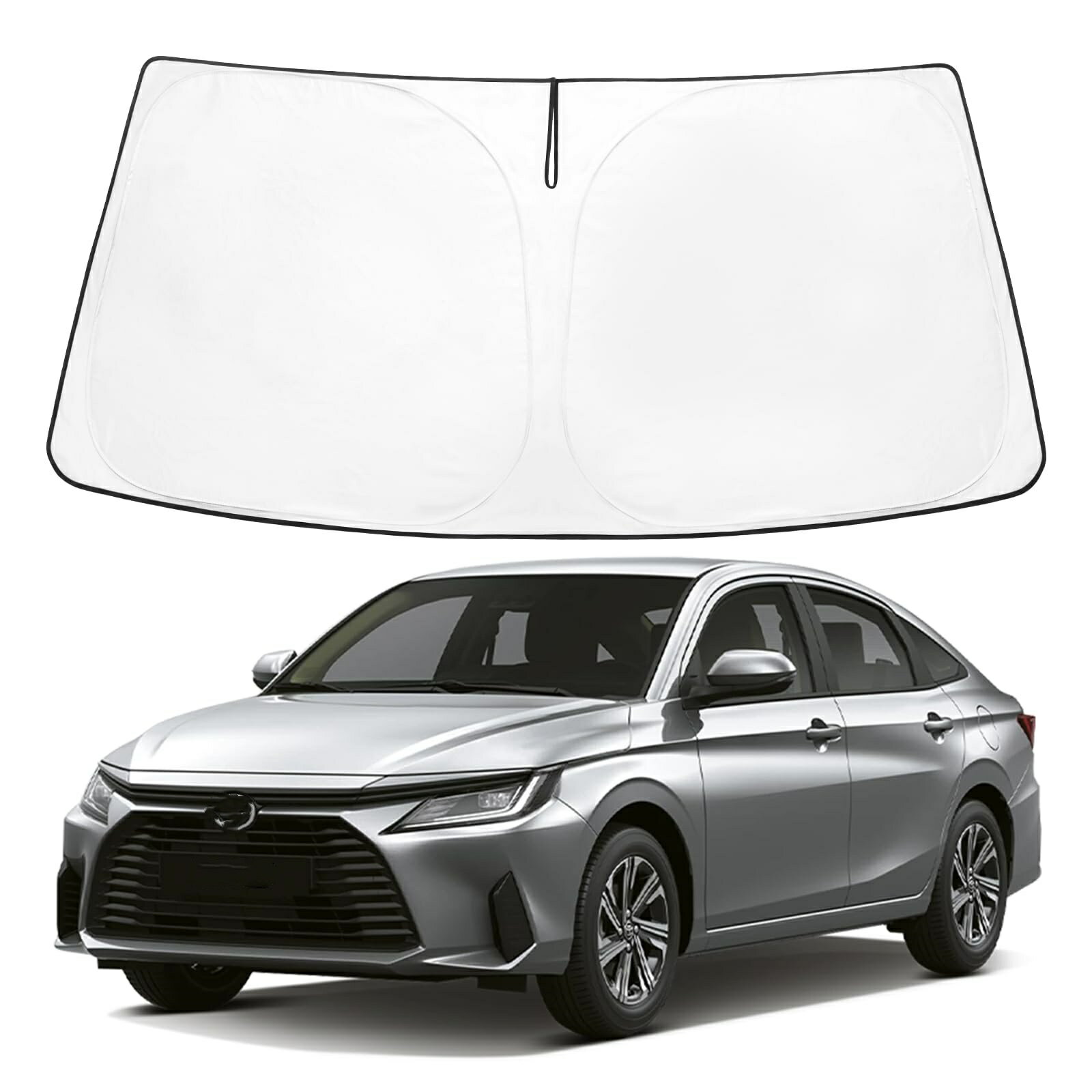 Rakuten - フロントガラス サンシェード 折り畳み式 車 シェード 遮光断熱 専用 トヨタ ヤリス Yaris 2020-2024 アクセサリー