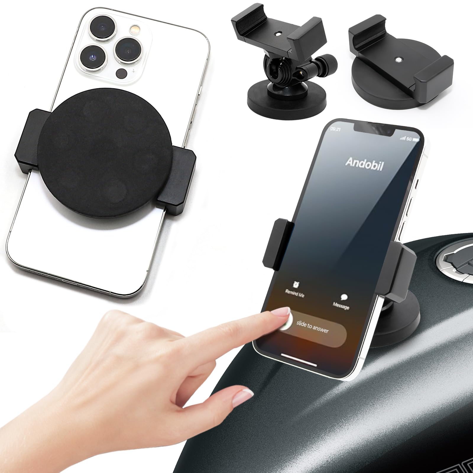 バイク スマホホルダー バイク用スマホホルダー 超強力 360度回転 携帯ホルダー 振動吸収 自転車 クイックホールド マウント 対応 スマホ スタンド セット