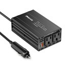 インバーター 300W シガーソケット コンセント DC12VをAC100Vに変換 カーインバーター 65W usb-c付き USB急速充電24W ノートパソコ...