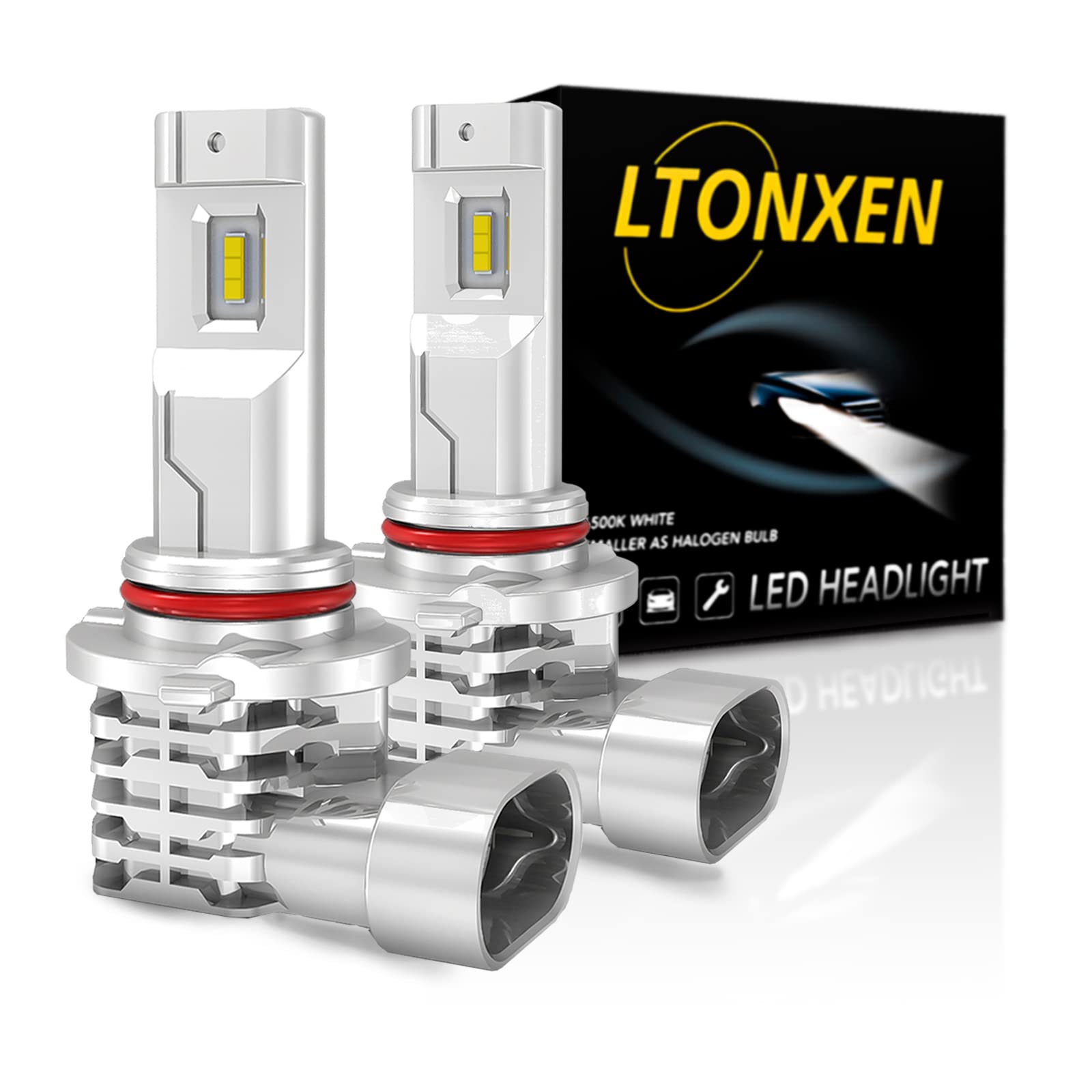 Rakuten - HB3 LED ハイビーム 車用ヘッドライト 車検対応 一体型 9005 HB3 LEDバルブ CREE LEDチップ搭載 ファンレス 静音 LEDライト 車種対応 6500K ホワイト DC9-32V 2個入り