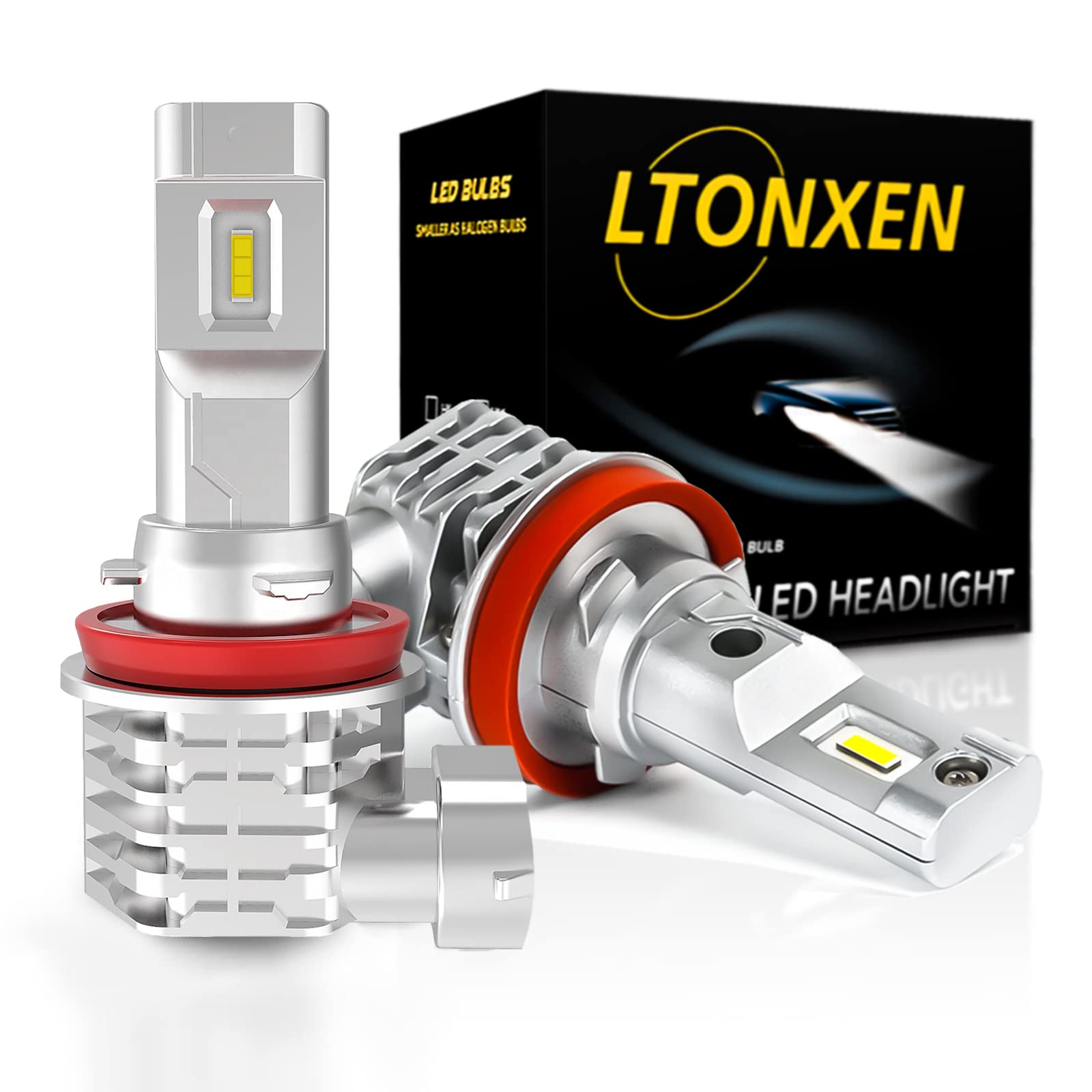 Rakuten - H11 LEDヘッドライト 車検対応 H8/H9/H11/H16 兼用 LEDバルブ 車種対応 6500K ホワイト 一体型 LEDライト CREE LEDチップ搭載 ファンレス 静音 車用ヘッドライト DC9-32V 2個入