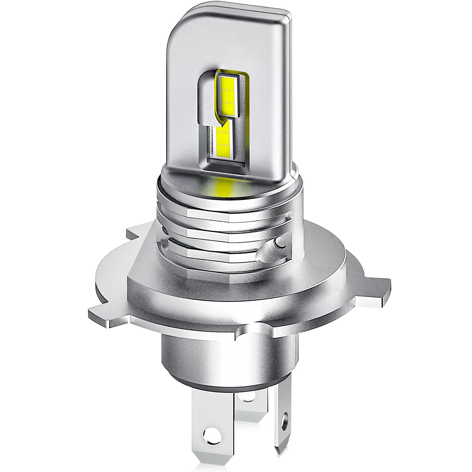 乐天商城 - 【最強ファンレス 】H4 H19 HS1 共用 led バイク ヘッドライト ホワイト 6500K Hi/Lo 車検対応 超小型 一体化 30W 6500LM DC12-24V ファンレス LEDバルブ 日本語の説明書 1個入