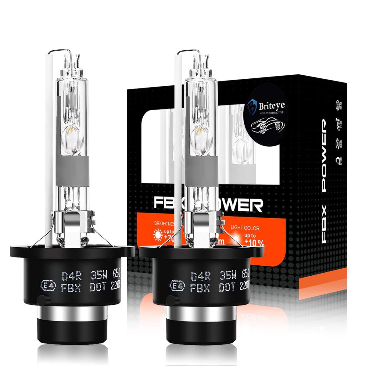 Rakuten - 車用 D4R HID ヘッドライト バルブ 35W 高輝度 交換用 HID電球 Xenon 8000K 12V 2個入